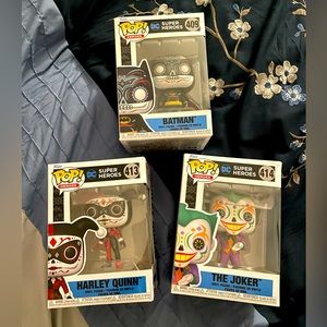 Funko POP! Joker, Harley Quinn & Batman Dia De Los Muertos